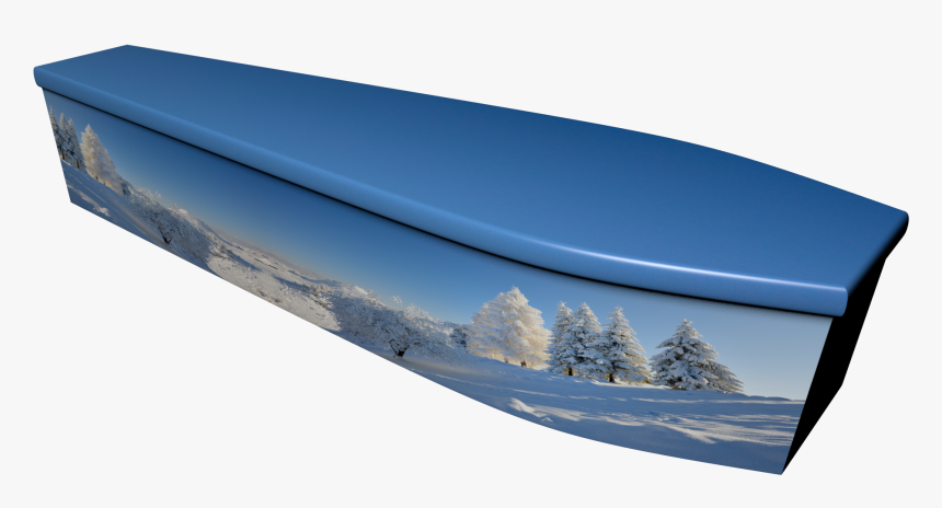 Winter Scene Printed Wooden Coffin - Snow, HD Png Download