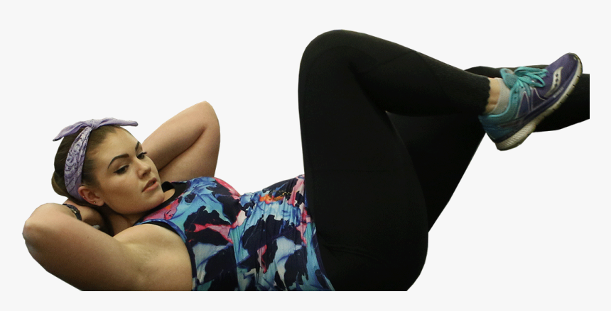 Woman Doing Crunches At The Gym - Photo Shoot, HD Png Download