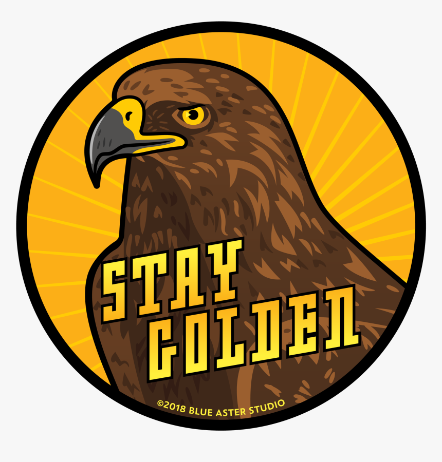 Circular Badge Featuring An Illustrated Golden Eagle - Coffee Clip Art, HD Png Download