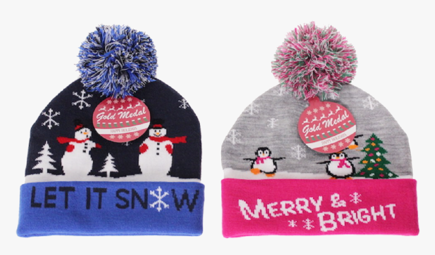 Winter-hats Kids Holiday Scene Knit Pom Hat - Beanie, HD Png Download