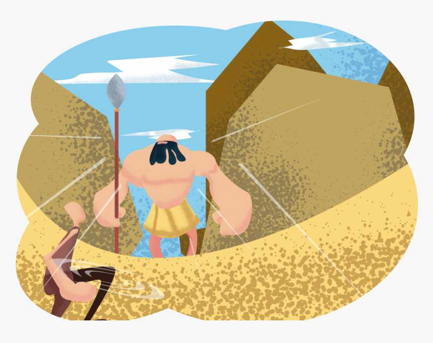 David Vs Goliath - Illustration, HD Png Download