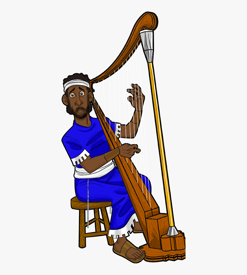 David Playing The Harp Cartoon, HD Png Download