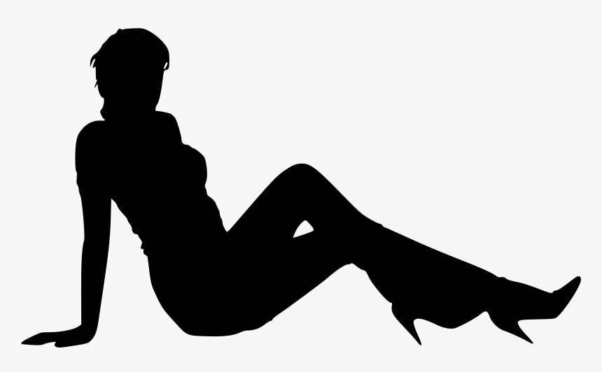 Woman Sitting Silhouette Png, Transparent Png