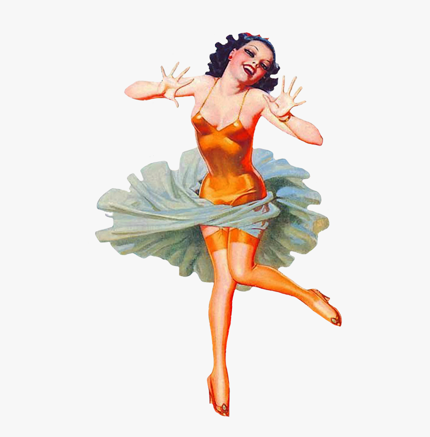 Dancing Pin Up Girl Drawing - Pin Up Vintage Dance, HD Png Download