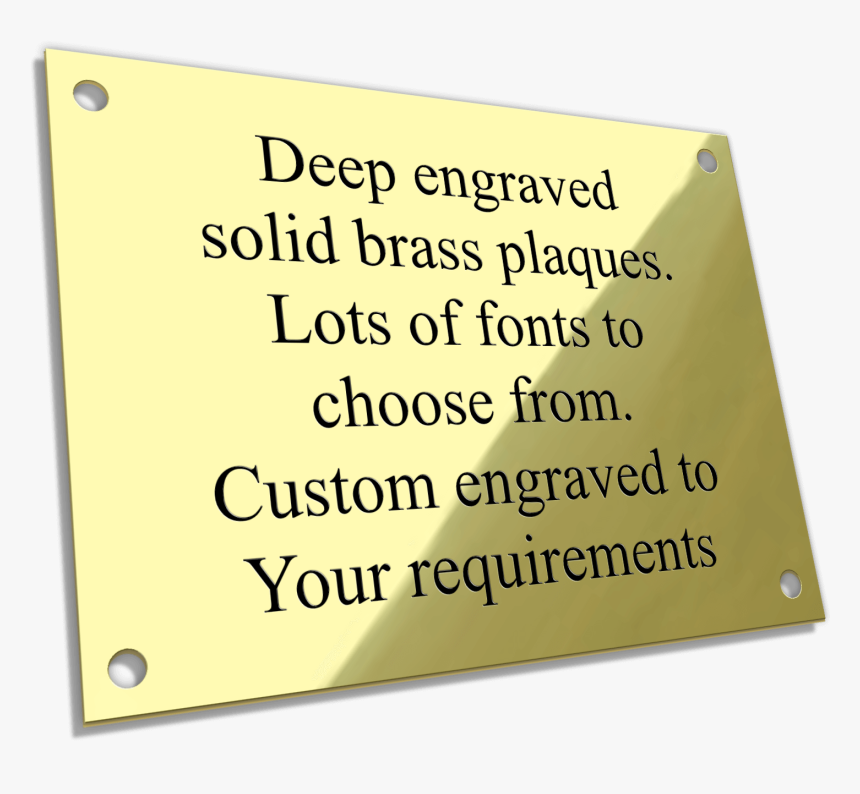 Transparent Plaque Png - Engraved Brass Plaques, Png Download