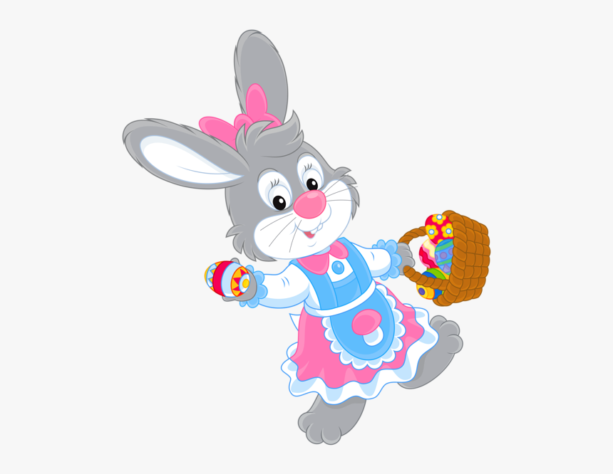 Easter Bunny With Egg Basket Png Picture - Transparent Easter Bunny Clipart, Png Download