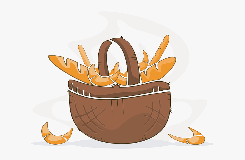 Food, Bread, Rolls, Basket, Bakery, With, Pastries - Basket Vector, HD Png Download