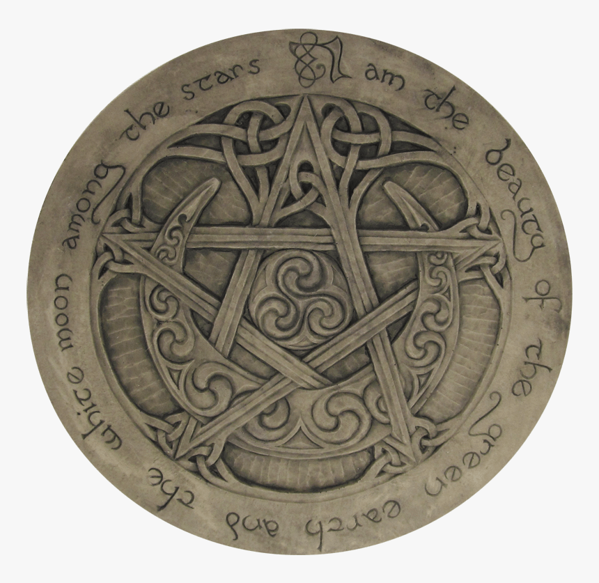 Large Moon Pentacle Plaque - Celtic Sun And Moon, HD Png Download