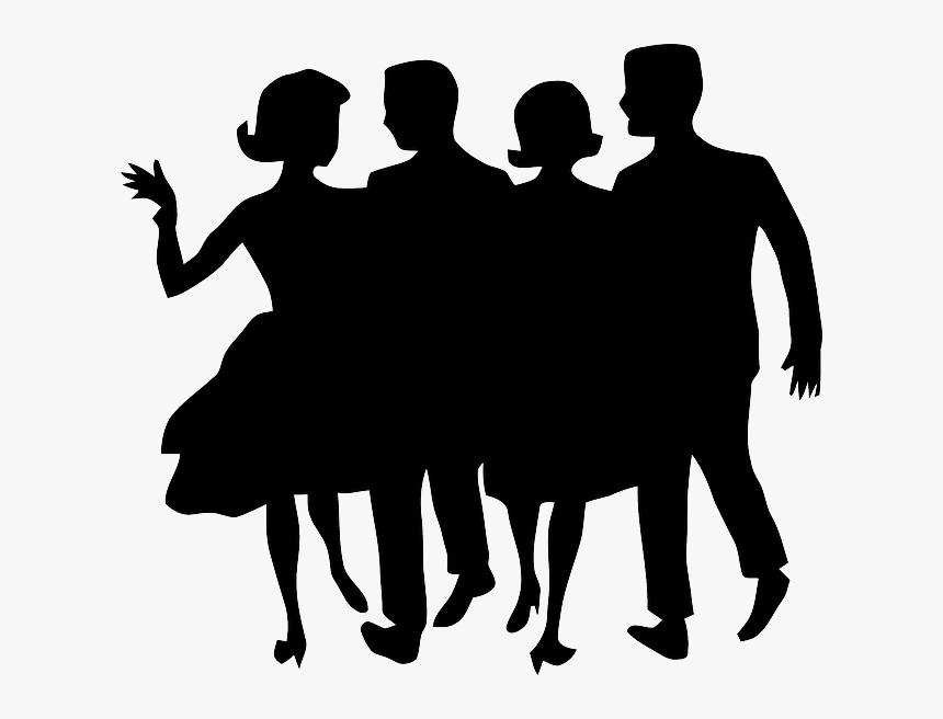 People, Dance, Dancing, Silhouette, Man, Woman, Party - Transparent 1950s Clip Art, HD Png Download