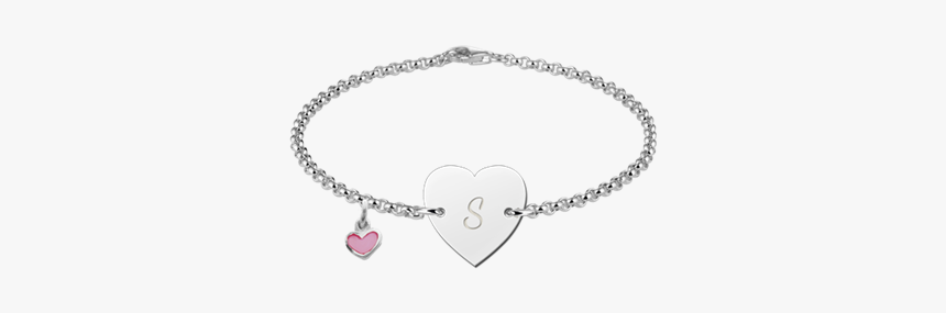 Sterling Silver Baby Bracelet In Heart Shape With Letter - Armband Moeder Baby, HD Png Download