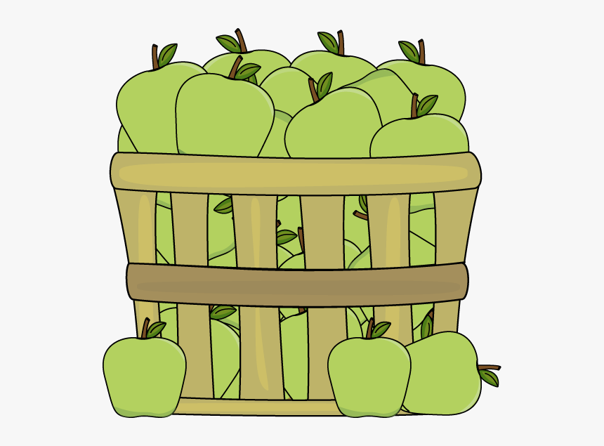 Basket Of Green Apples Clip Art - Green Apples Clip Art, HD Png Download
