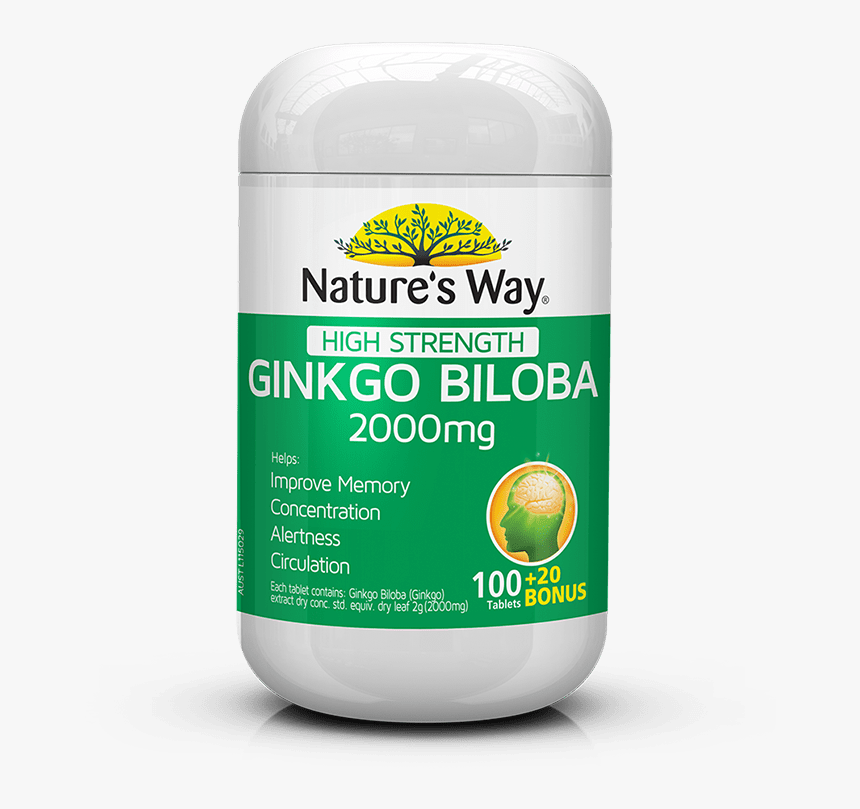 522460 Natures Way High Strength Gingko Biloba 100s - Nature's Way Ginkgo Biloba 2000mg, HD Png Download