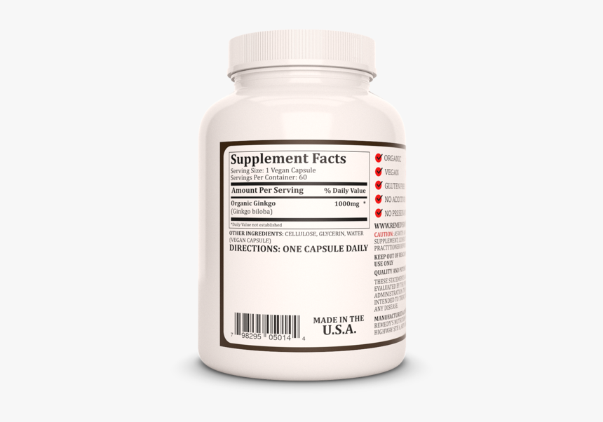 Ginkgo Biloba - Glycyrrhiza Glabra Capsule Supplement, HD Png Download