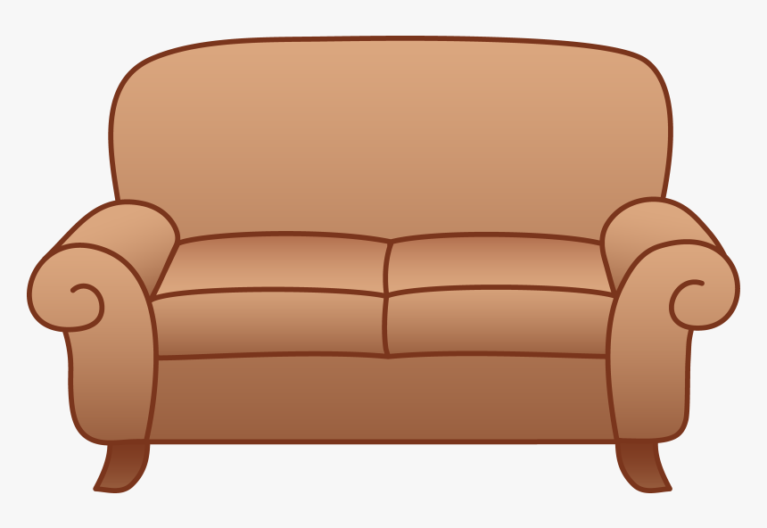 Clip Art Couch Transparent Brown - Couch Clipart, HD Png Download
