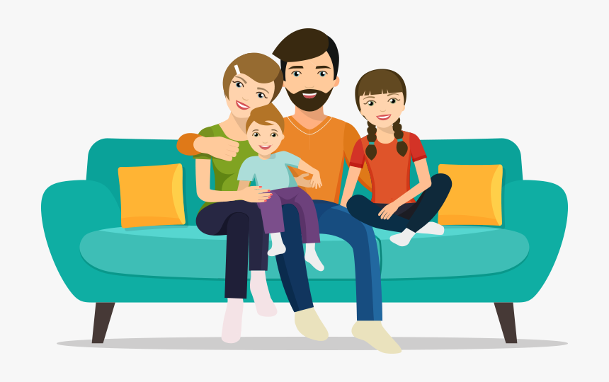 Clip Art Family Sitting On Couch Sitting On Sofa Clipart Hd Png