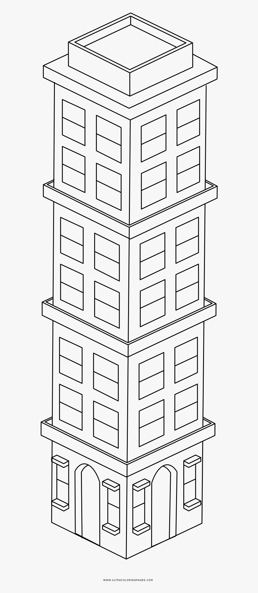 Building Coloring Page - Line Art, HD Png Download