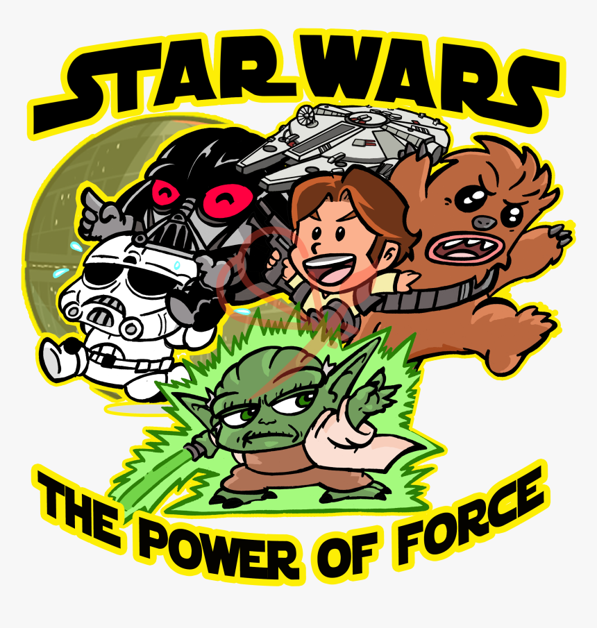 Parodia Kawai Star Wars The Power Of Force, Han Solo, - Cartoon, HD Png Download