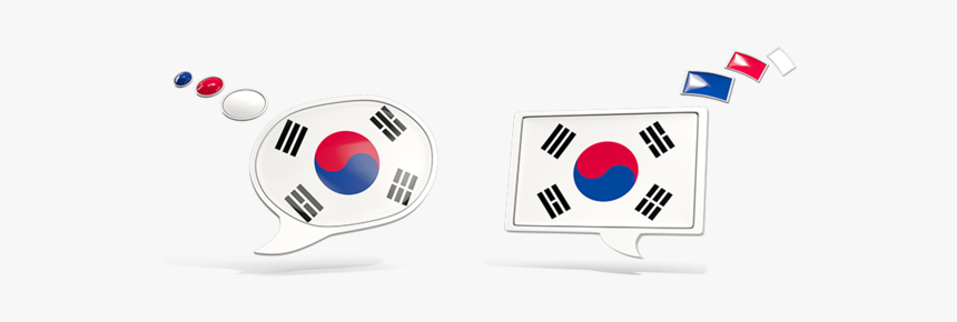 Two Speech Bubbles - South Korea Flag, HD Png Download