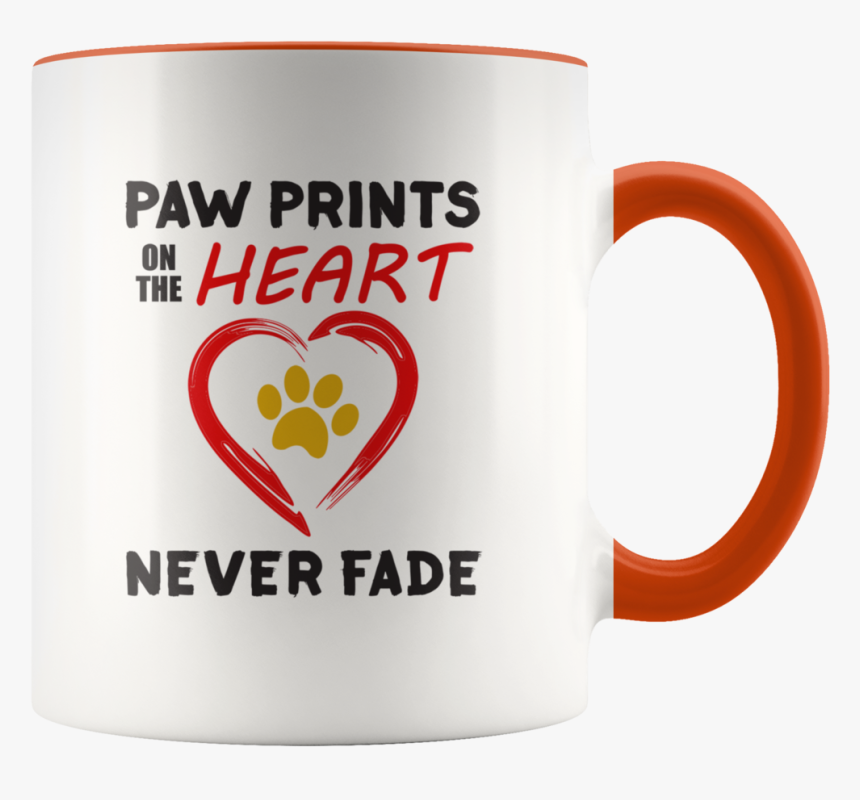 Coffee Mug Paw Prints On The Heart Never Fade - Beer Stein, HD Png Download