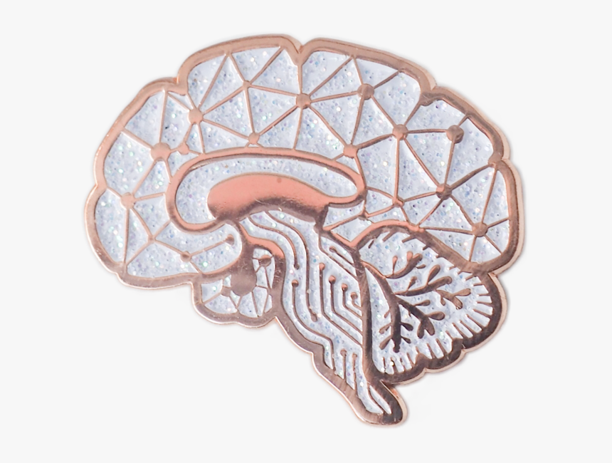 Circuit Sagittal Brain Enamel Pin - Illustration, HD Png Download