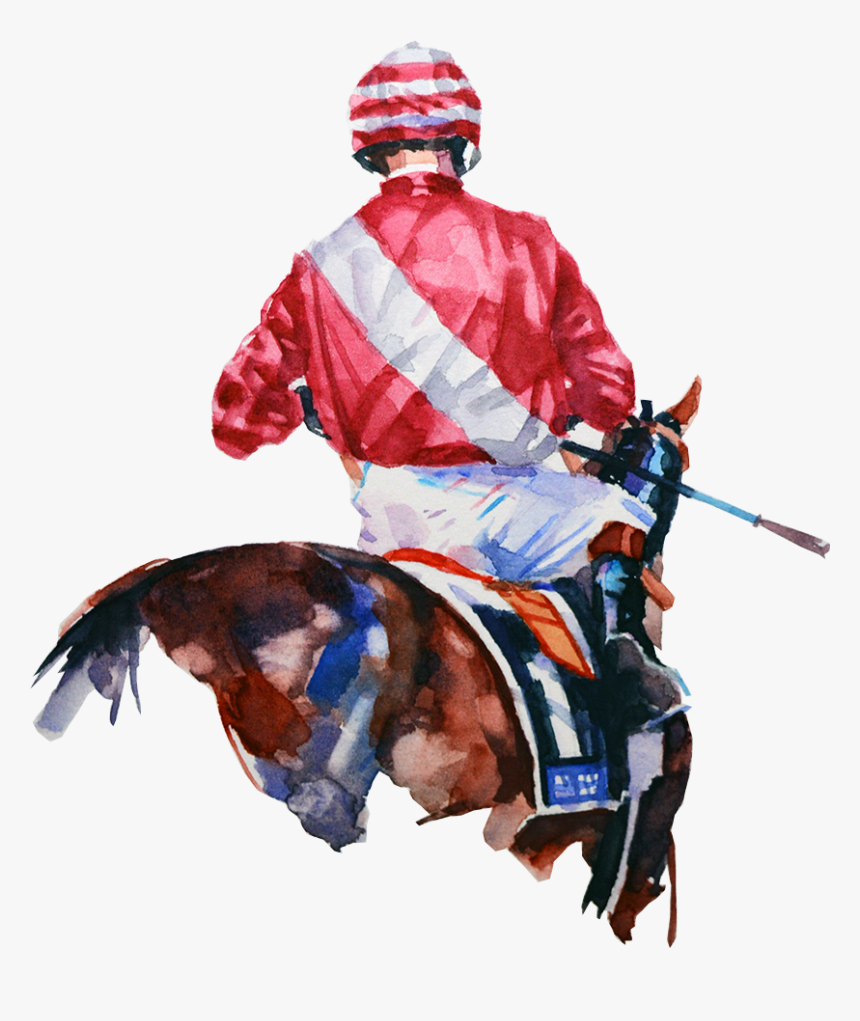 His Son Ed Sackville Has Worked In The Industry Since - Watercolour Horse And Jockey, HD Png Download