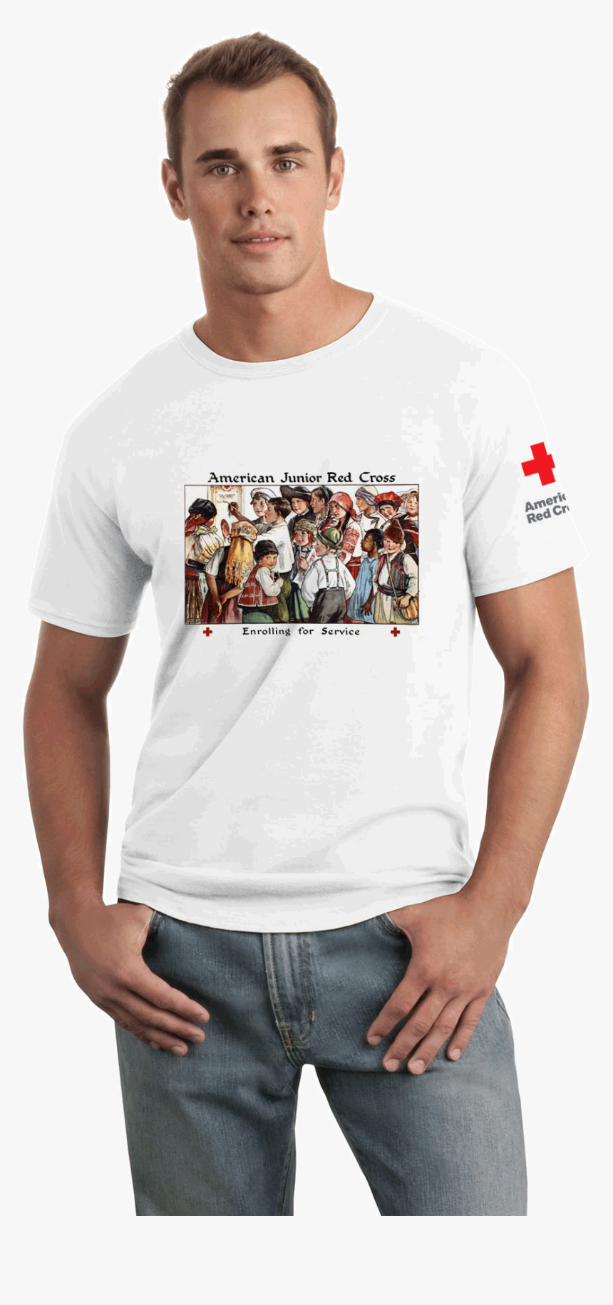 Unisex T Shirt With American Junior Red Cross Kids - Gildan 64000 Unisex Softstyle, HD Png Download