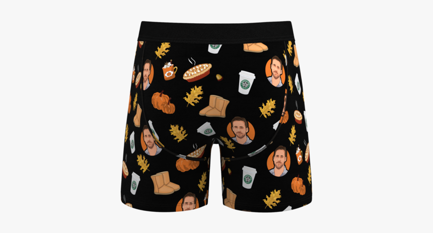 Fall Boxers With Pumpkin Spice Latte 
 Itemprop Image - Board Short, HD Png Download