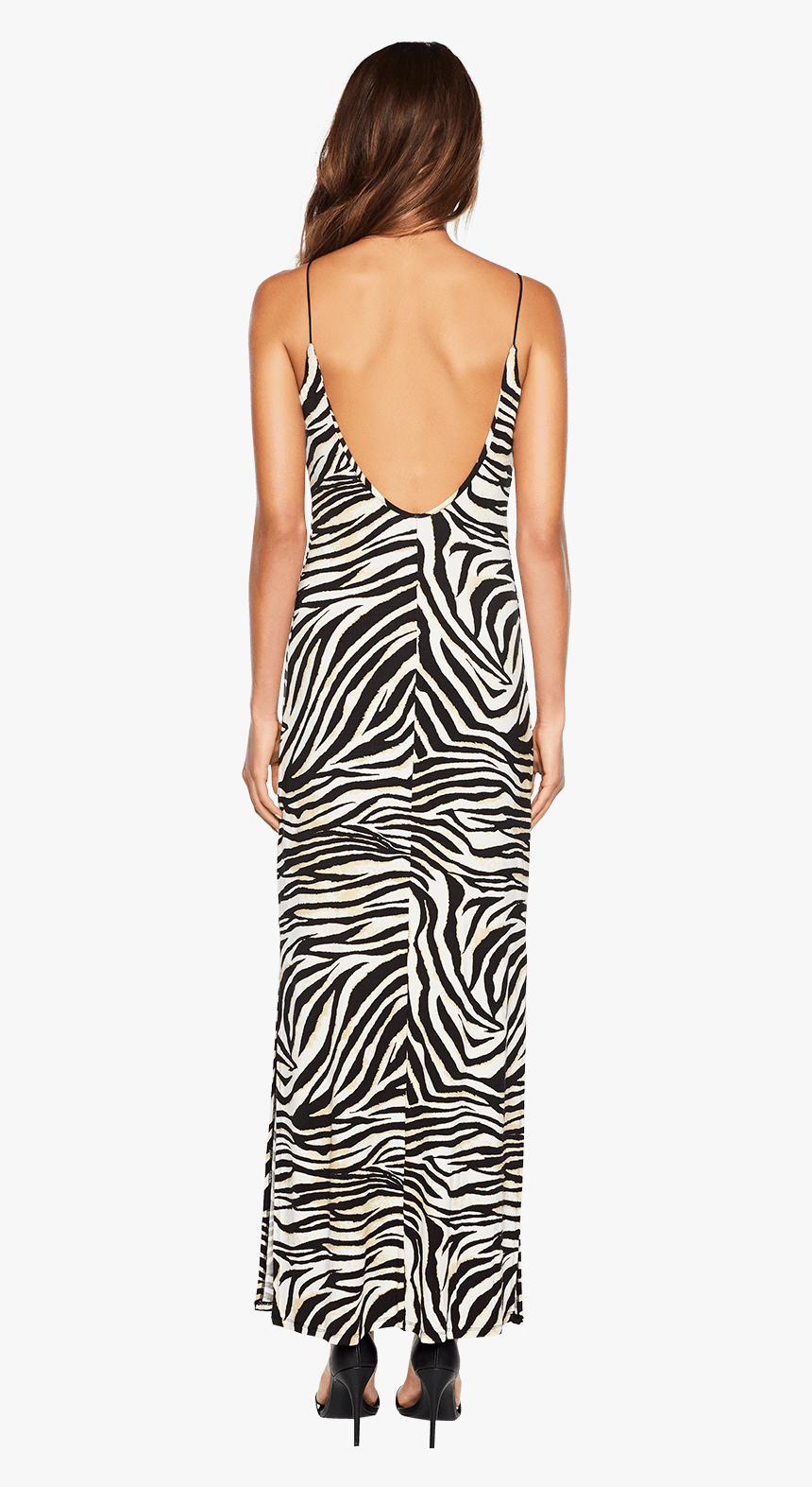 Zebra Print Maxi Dress In Colour Caviar - Photo Shoot, HD Png Download