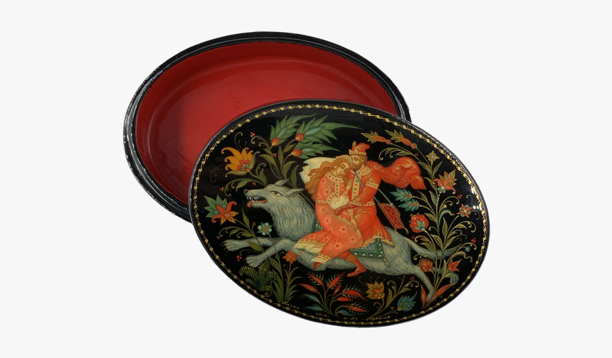 Hộp Palekh Con Sói Xám , Các Thầy Hoa Mai - Earthenware, HD Png Download