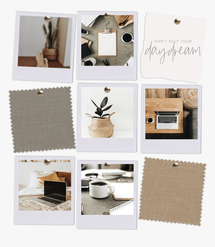 Polaroid On Wall Mockup, HD Png Download