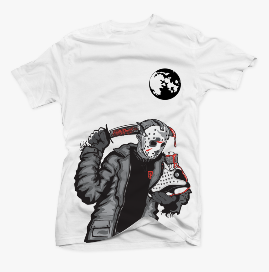 Friday The 13th White Tee - Jordan 12 Game Royal Matching T Shirts, HD Png Download