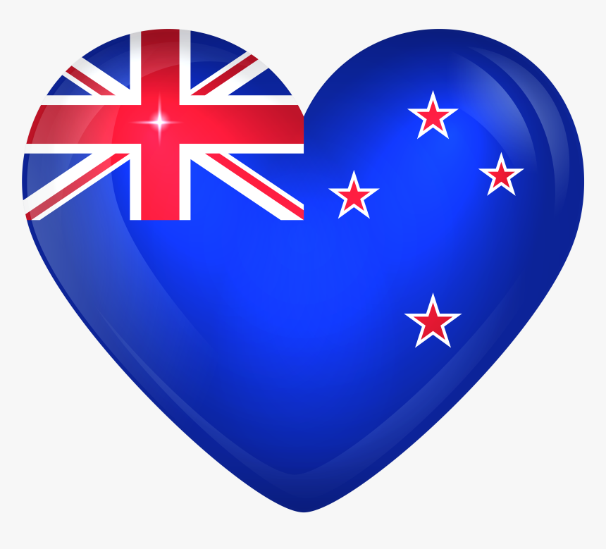 New Zealand Large Heart Flagu200b Gallery Yopriceville - British Colony New Zealand Flag, HD Png Download