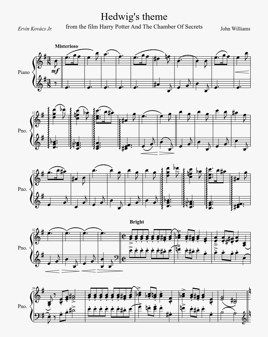 Hedwig S Theme - My Mind Pixies Piano, HD Png Download