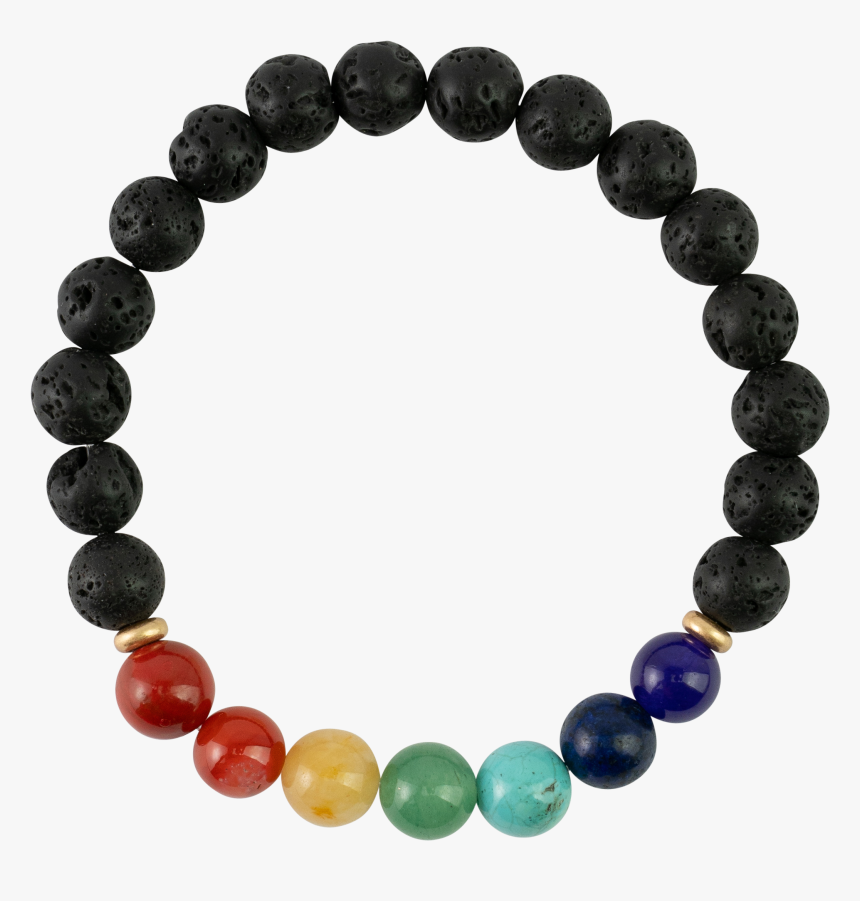 *7 Chakra Stones & Lava Beads - Alo Diamonds Naramek Z Achatu, HD Png Download