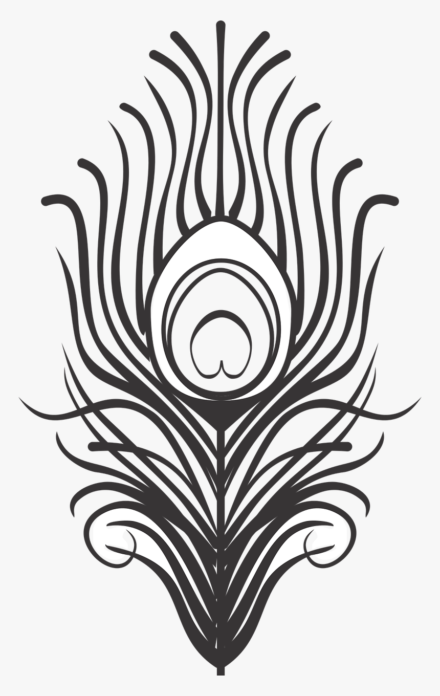 Peacock Feather Deco Free Photo - Illustration, HD Png Download