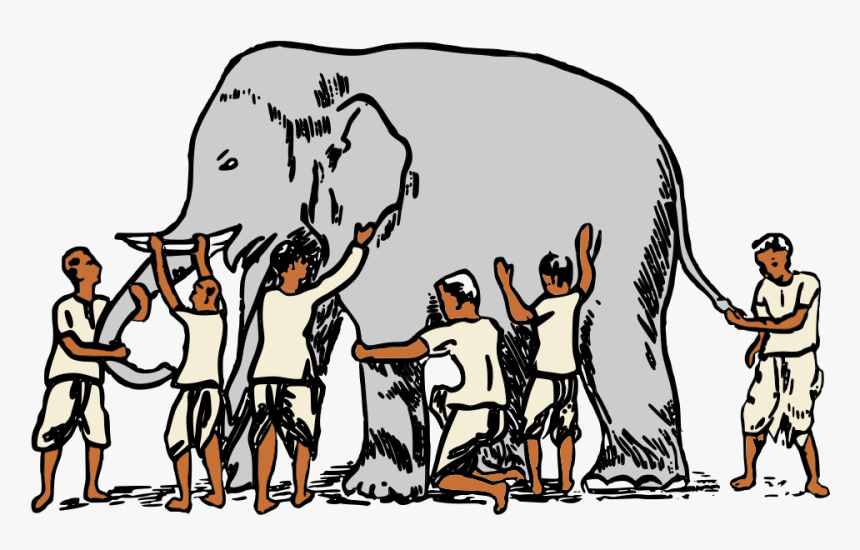 The Middle” Somewhere - Elephant And Blind Man Clipart, HD Png Download