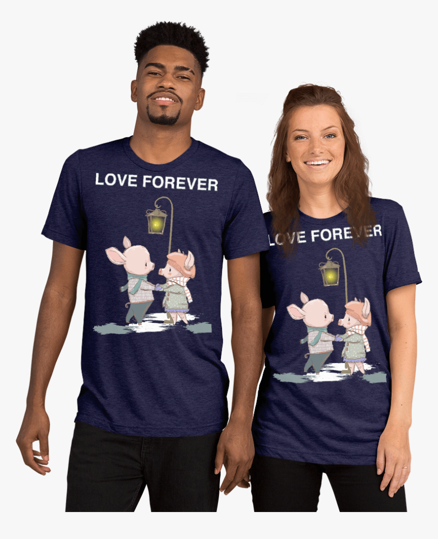 Love Forever Soft Triblend Crew Neck T Shirt With Piggy - Story Teller Camera Shirt, HD Png Download