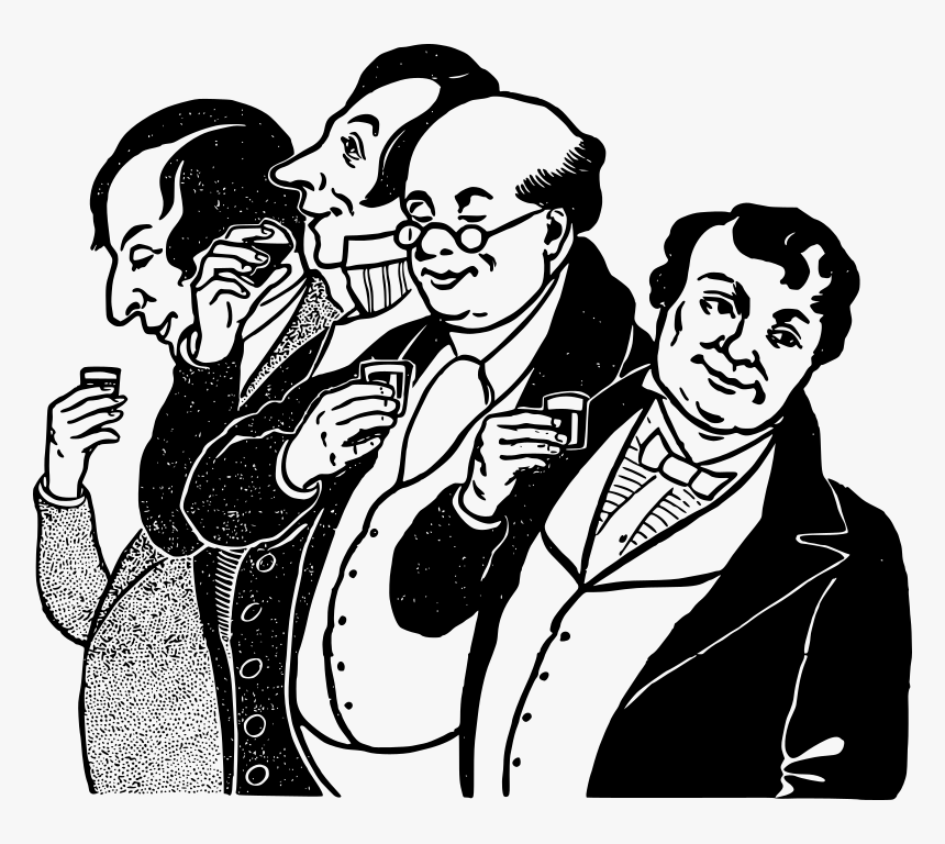 Four Gents Drinking - Gents Drinking, HD Png Download