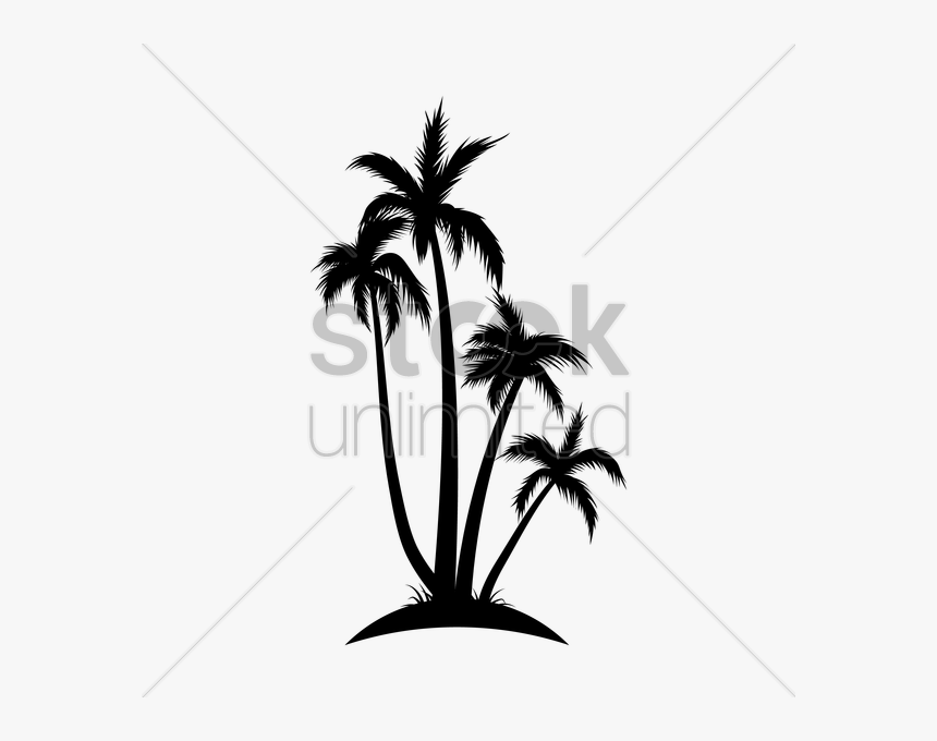 Silhouette Of Coconut Tree Vector Image - Perfume, HD Png Download