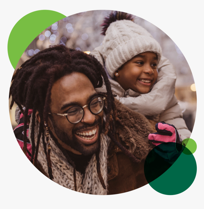 Father And Daughter Enjoying Winter Outdoors - Holiday, HD Png Download