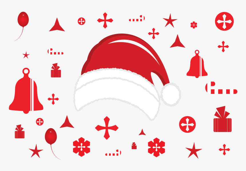 Christmas And New Year Background Icons Set - Vector Graphics, HD Png Download