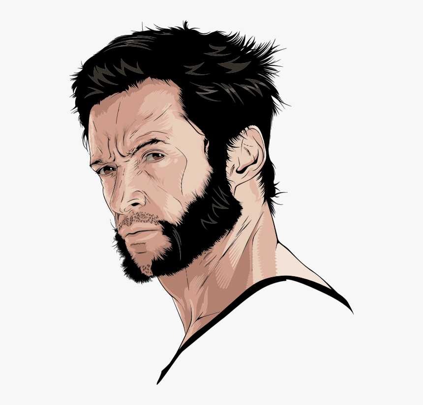 Hugh Jackman Wolverine Cartoon , Png Download - Hugh Jackman Wolverine Drawing, Transparent Png