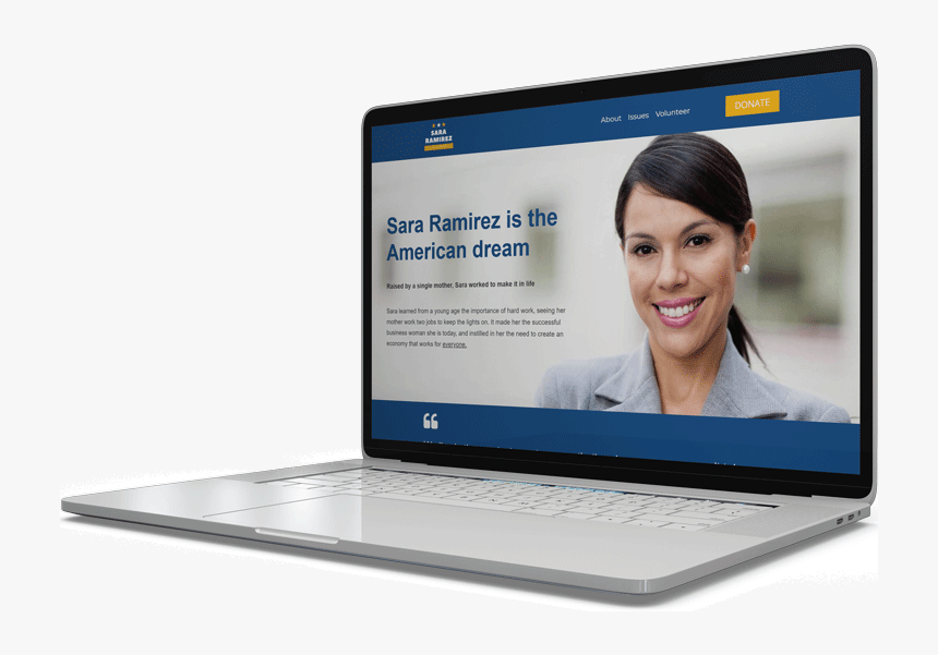 Female Candidate Political Website On A Laptop - Netbook, HD Png Download