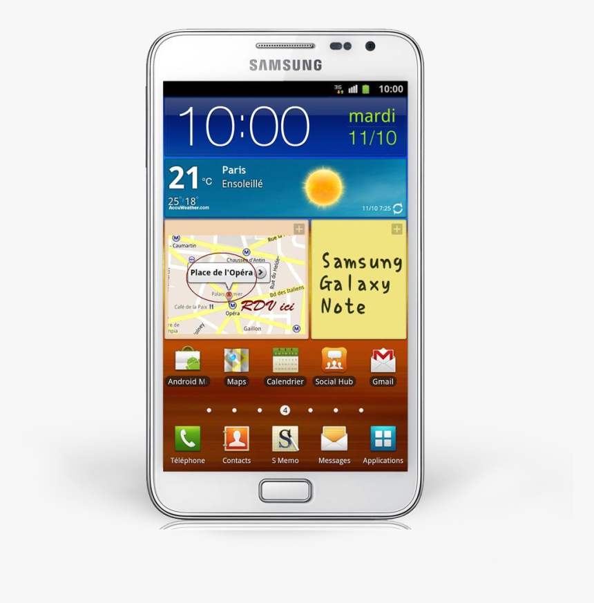 Samsung Galaxy Note Gtn7000, HD Png Download