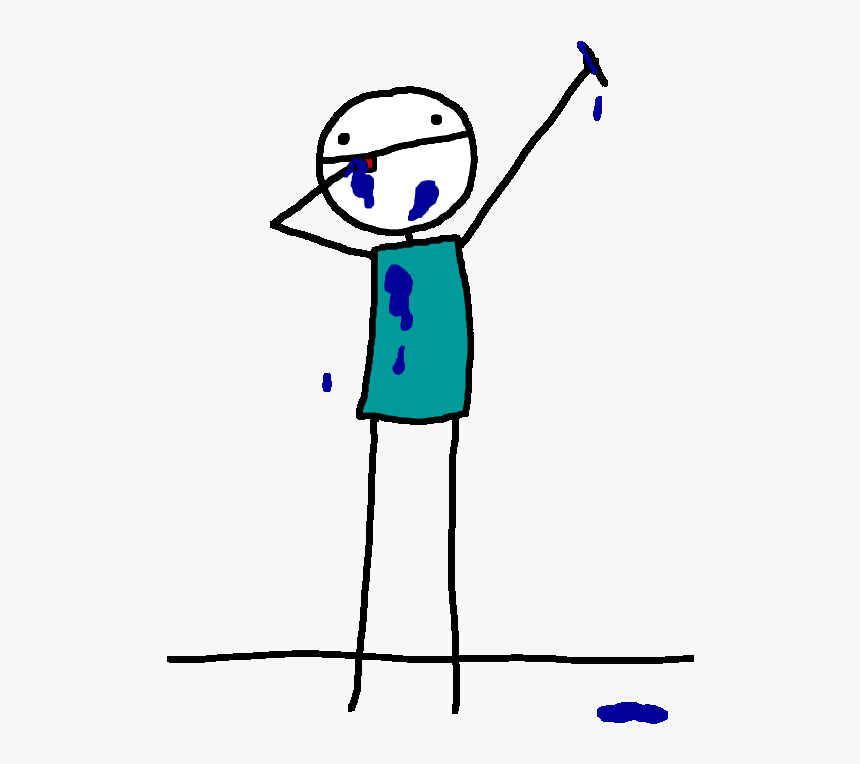 The Toilet Just As Tommy S Inky Hand Raises Towards - Pen Leaking, HD Png Download