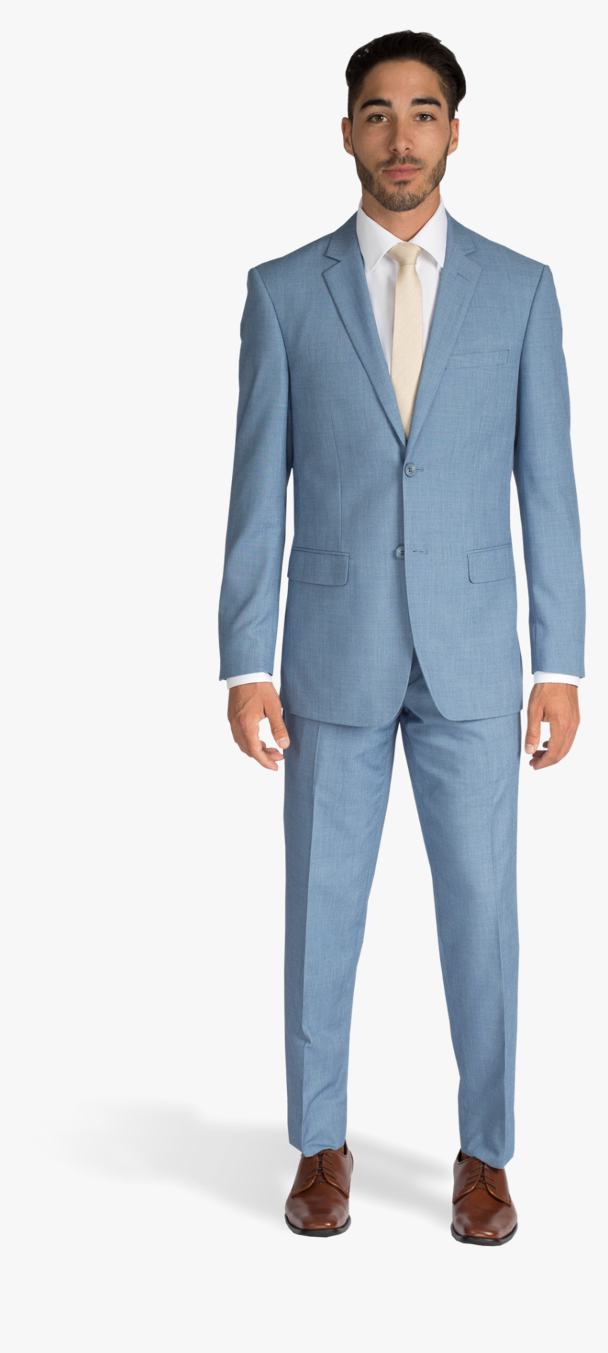 Light Blue Suit Front View, HD Png Download