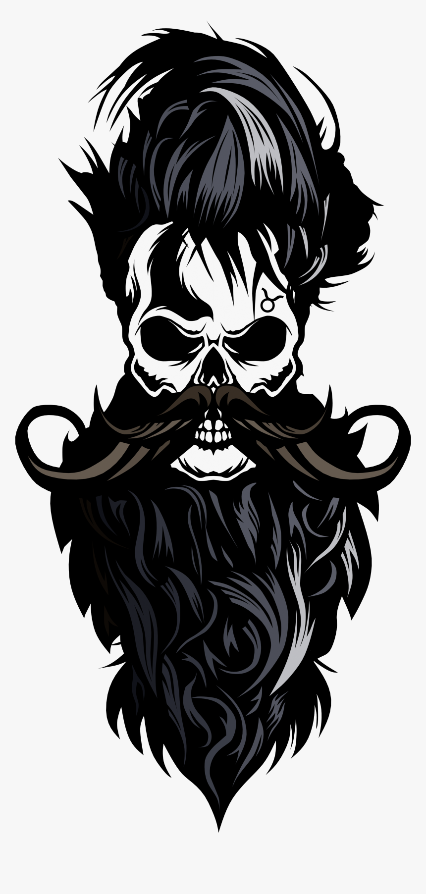 Beard Skull, HD Png Download