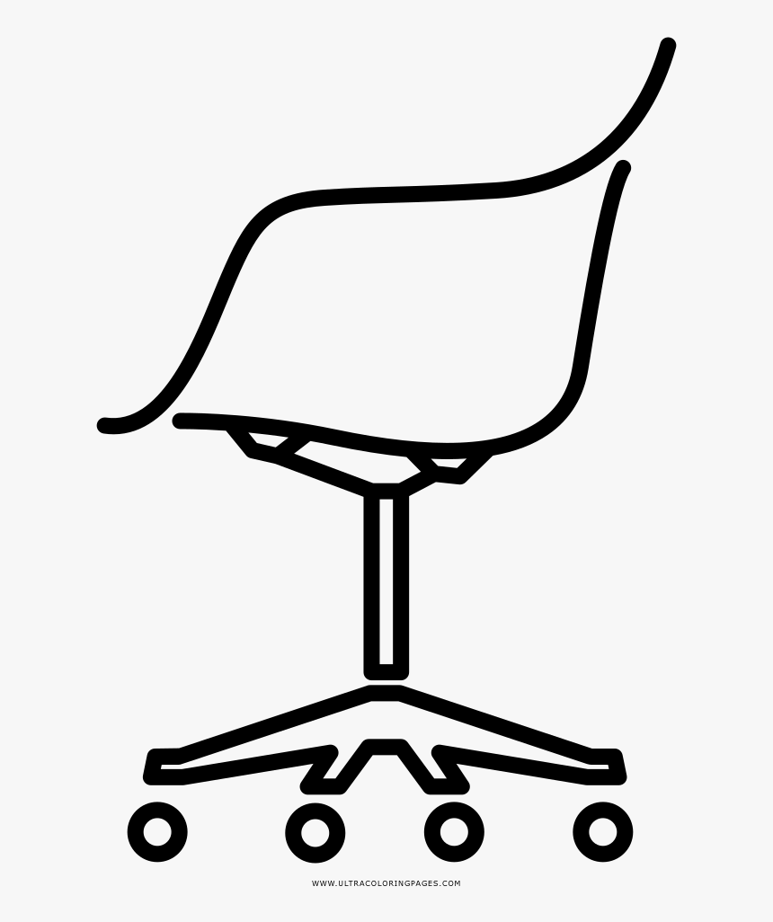 Clipart Chair Colouring Page - Office Chair, HD Png Download