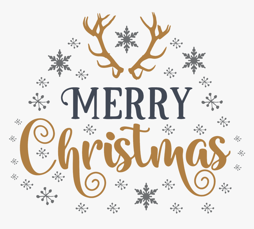 #christmas Text #merrychristmas #snowflakes #antlers - Calligraphy, HD Png Download