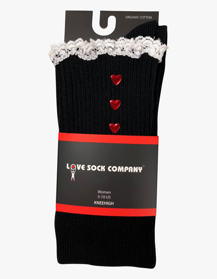 Black Knee High Lace Boot Socks - Hockey Sock, HD Png Download